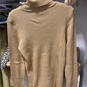 Basic Editions Light Brown Turtleneck Sweater